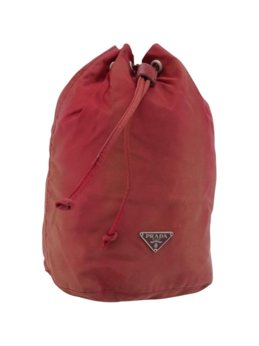 PRADA Drawstring Pouch Nylon Red